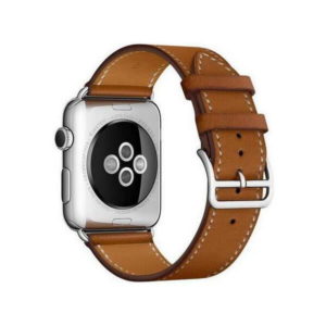 42mm Svart Brown Leather Watch Strap Watch Band For Apple Watch