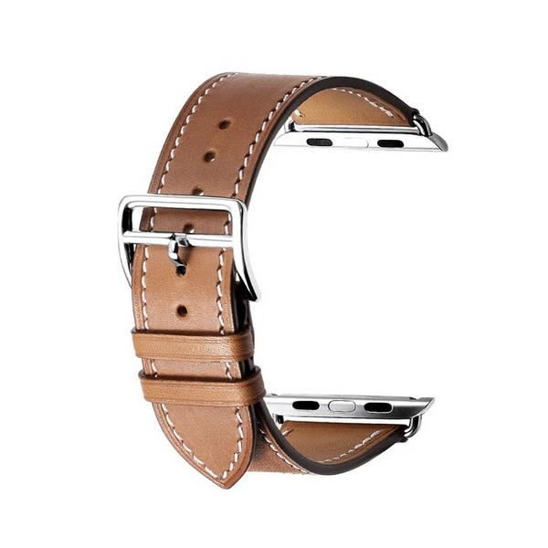 42mm Svart Brown Leather Watch Strap Watch Band For Apple Watch