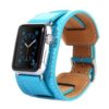Kakapi Armband Style metalen gesp rundleer horlogeband met Connector voor Apple Watch 38mm Series 1 2 3