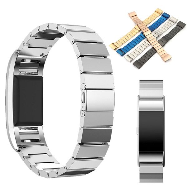 Funbiz compatible pour fitbit charge 2 bracelet, réglables acier inoxydable  métal remplacement bracelet pour fitbit charge 2, femme homme petit