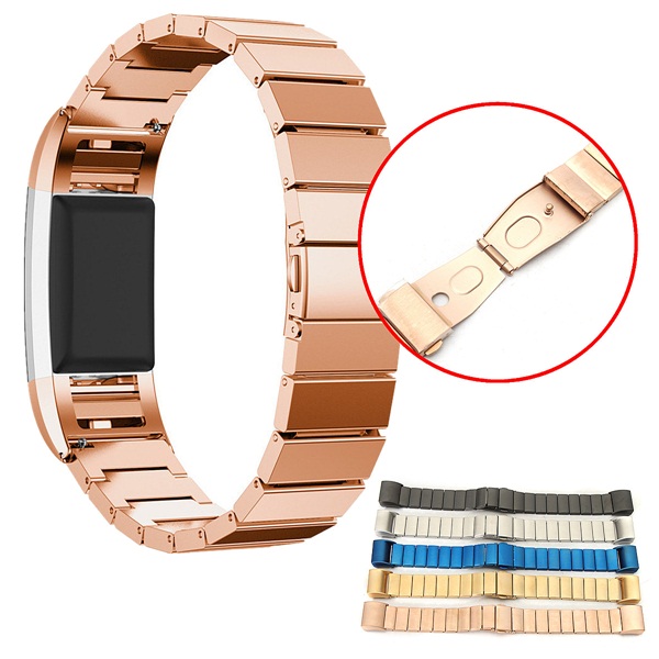 Funbiz compatible pour fitbit charge 2 bracelet, réglables acier inoxydable  métal remplacement bracelet pour fitbit charge 2, femme homme petit