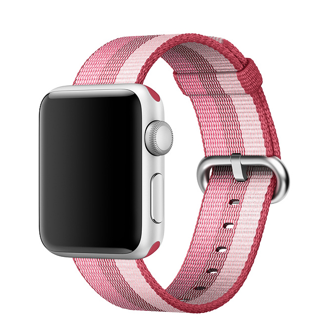 WATCHBANDSMALL Nylon Woven Apple Berry - Watch Stripe - Band -