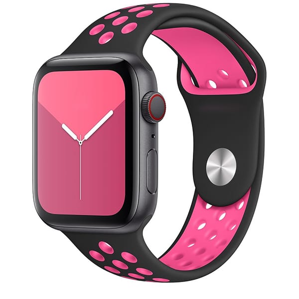 black and pink nike apple watch band