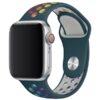 Apple Watch sportband geperforeerde siliconen band (40mm / 44mm, Middernacht turkoois / regenboog)