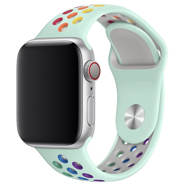 Para Apple Watch SE 2023 44mm Pulseira de relógio de silicone com fivela  magnética (preto branco)