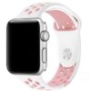 Cinghia di silicone perforato di Apple Watch Sport Band (40mm / 44 millimetri, Bianco / rosa chiaro)