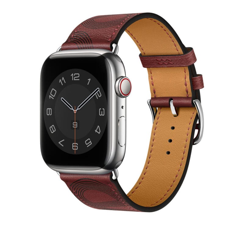 Apple Watch Strap 41mm Rouge H/Noir H Circuit Single Tour Leather 