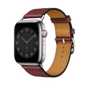 Apple Watch Strap 41mm Rouge H Attelage Single Tour Leather Band 45mm