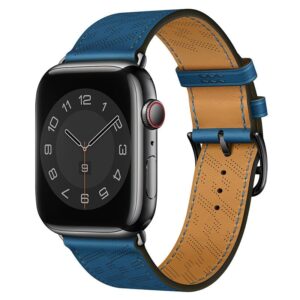 Apple Watch 스트랩 41mm 블루 제이 H 대각선 싱글 투어 가죽 밴드 45mm