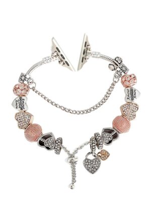 Love Concentric Lock Crystal Beaded Band