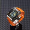 Clear Black Case+Orange Band+Silver Butterfly Buckle
