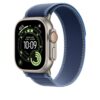 49MM Blue/Hell Blue Trail Loop Band - Natürliches Titan -Finish - Apple Watch Trail Loop Ersatzgurt 42 mm