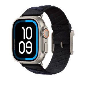 Apple Watch Single Tour Band 49mm Noir/Bleu Nuit En Mer Single Tour Nylon Strap
