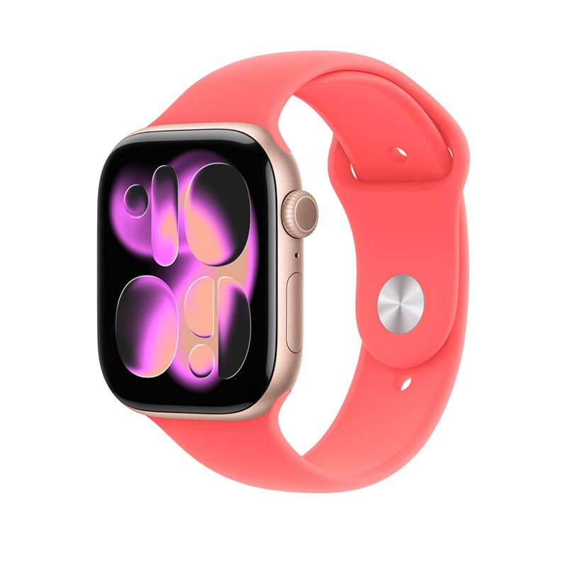 Cinturino Apple Watch Sport 42 mm 46 mm Cinturino Apple Watch in silicone morbido guava brillante 49 mm