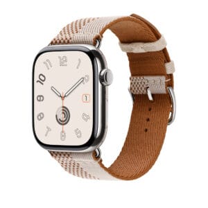 Apple Watch Toile H Double Jeu Band 42mm 46mm Écru/Écru Toile H Double Jeu Nylon Strap