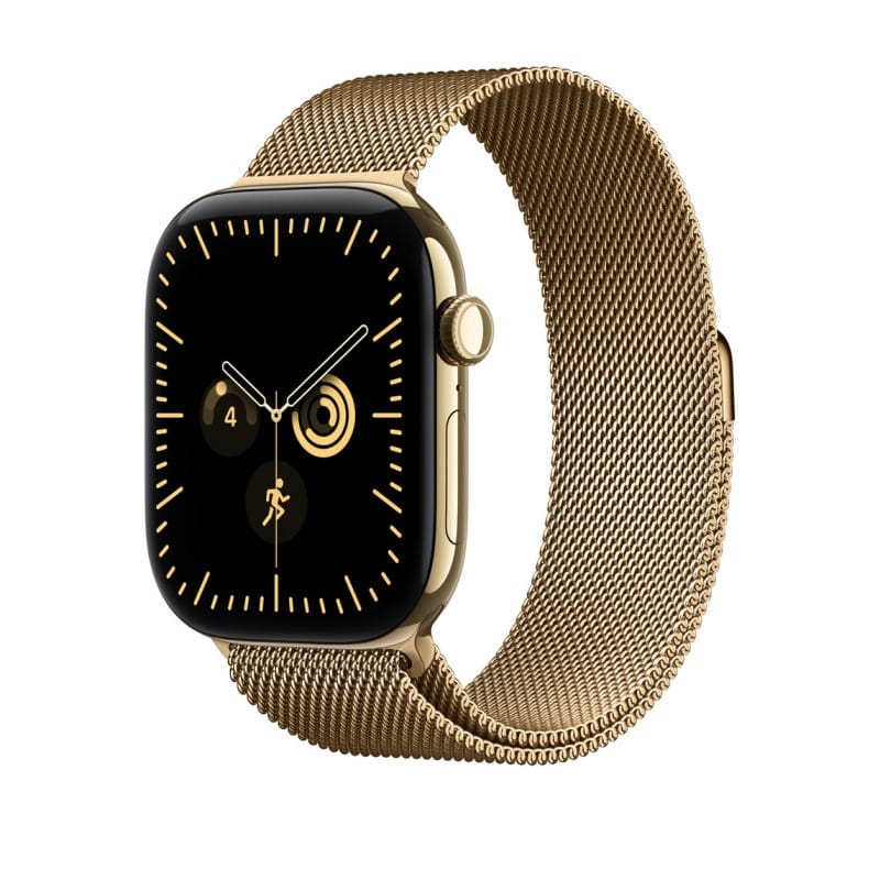 Apple Watch Milanese Loop Band 46mm Dark Bronze / Radiant Gold / Natural Milanese Loop Magnetic Mesh Stainless Steel Watch Bands 42mm - Image 2